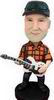 Male guitar plaid bobblehead