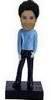 Woman bobble head doll with Blue Top