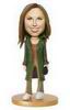 Casual female bobblehead dolls with Green windbreaker