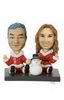 Couple bobblehead Santa Claus clothes