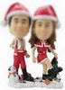 Sweet couple bobblehead  with Christmas hats