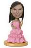 Pink evening dress - female bobble head doll