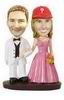 Wedding bobblehead  with pink dress and yellow flowers