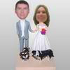 Double wedding and dogs bobbleheads doll