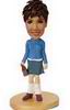 Female bobble head doll with a gift