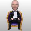 Man bobblehead sitting on a chair