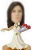 White wedding dress and red roses bobblehead