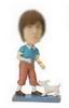 Casual male bobble head doll  with dog