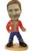 Casual male with red Jacket bobblehead