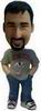 Male  bobble head doll with gray T-shirt