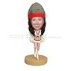 Red and White Cheerleader Uniform Bobblehead with Hat