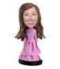 Personalized custom pink dress bobble heads