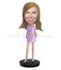 Personalized custom pink dress bobbleheads