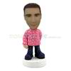 Personalized custom pink shirt boy bobbleheads