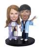 Personalized custom sweet couple bobblehead doll