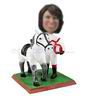 Personalized woman horse bobble head dolls