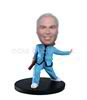 Personalized white Kung fu bobbleheads