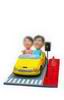 Couple bobblehead with yellow car