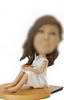 Casual women bobble head doll with white dress