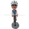 Custom man bobbleheads with a bicycle