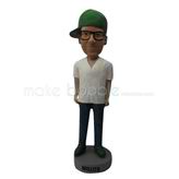 Custom white shirt bobblehead doll