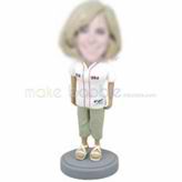 Personalized  female baseball bobble head