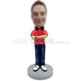 Personalized custom casual man and Headphone bobblehead dolls