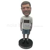 Custom white t-shirt bobble head