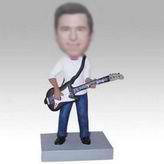 Personalized custom bass player bobbleheads