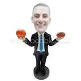 Custom black suit bobblehead doll