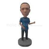 Custom blue t-shirt bobble heads