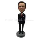 Personalized Custom bobble head of black suit man