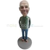 Personalized custom casual man bobble heads