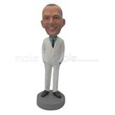 Custom white suit bobbleheads