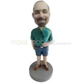 Personalized custom casual man bobblehead