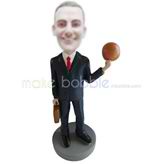 Personalized custom black suit with basketball bobbleheads