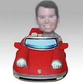 Personalized custom man and red color car bobbleheads