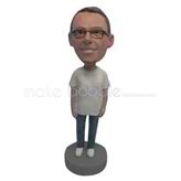 Custom blue jeans bobble head