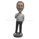 Custom white shoes man bobble heads