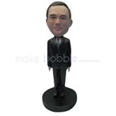 Custom black suit male bobbleheads