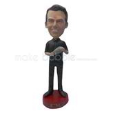 Custom black shirt bobble heads