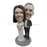 Custom wedding cake bobbleheads