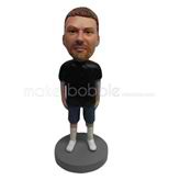 Custom blue shorts bobble heads