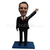 Customize black suit man bobble head