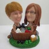 Personalized custom best friends Hot springs bobbleheads