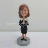 Personalized custom Female Reporter bobbleheads