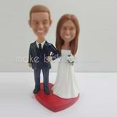 Personalized custom wedding cake bobblehead doll