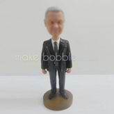 Personalized custom black suit bobbleheads