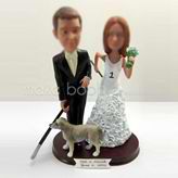 Personalized custom wedding cake bobblehead dolls