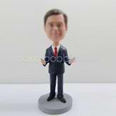 Personalized custom Navy blue suit bobbleheads